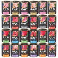 MOKRA KARMA DLA PSA RAFI MIX 8 SMAKÓW 24 X 400G. BEZZBOŻOWA DOLINA NOTECI