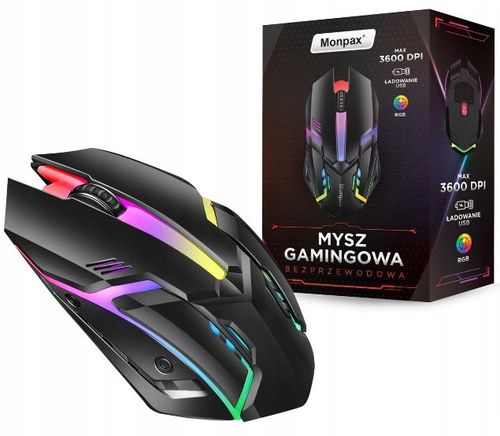 MYSZKA GAMINGOWA MYSZ DLA GRACZY BEZPRZEWODOWA KOMPUTEROWA LED RGB na Arena.pl