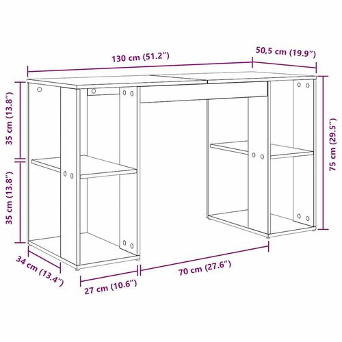 Biurko z Miejscem do Przechowywania z półką dąb artisan na Arena.pl