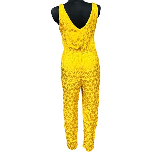 Damski Kombinezon Letni na Ramiączka Długie Nogawki Wiskoza Żółty M na Arena.pl