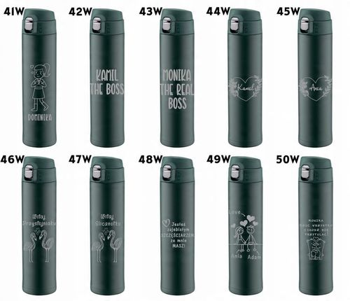 Kubek termiczny zielony z ustnikiem blokadą 520ml GRAWER logo Urodziny na Arena.pl