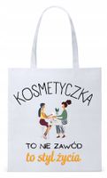 Dla Kosmetyczki Na Prezent Torba Eco Biała Shopper Z Nadrukiem Ze Zdjęciem