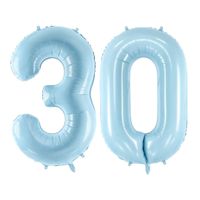 Balon foliowy liczba 30 niebieski 86 cm