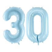 Balon foliowy liczba 30 niebieski 86 cm