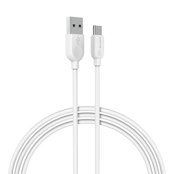 Borofone Kabel BX14 LinkJet - USB na Typ C - 2,4A 2 metry biały zdjęcie 1