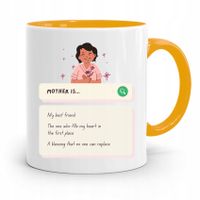 Kubek Żółty Prezent Dla Mamy Matki Mother Is... Z Nadrukiem Ze Zdjęciem