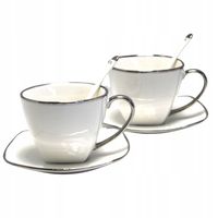ZESTAW 2 FILIŻNEK DO KAWY Z PORCELANY PLATINUM QUEEN ISABELL