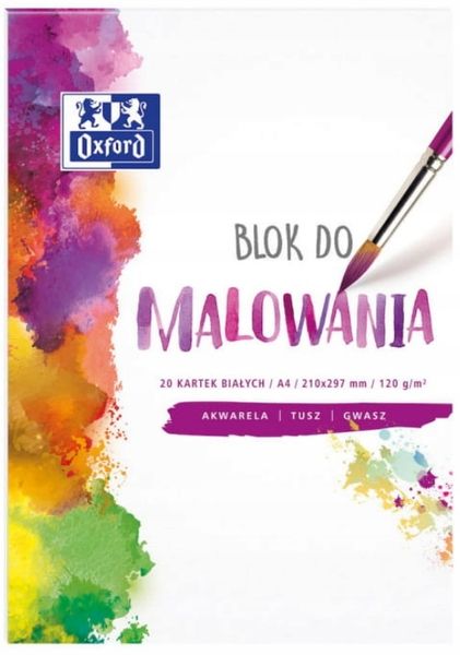 BLOK RYSUNKOWY DO AKWARELI A4/20K BIAŁY OXF A'20 zdjęcie 1