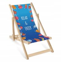 Drewniany Leżak DLA DZIECKA z Nadrukiem RELAX & ENJOY Leżak Dziecięcy EKO