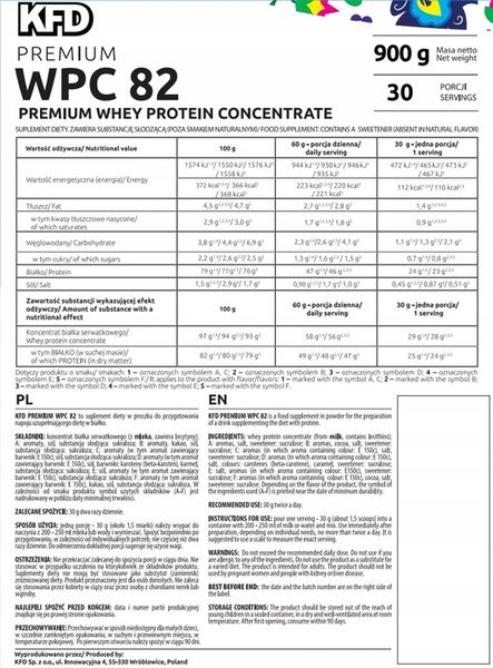 KFD PREMIUM WPC 82 - BIAŁKO SERWATKOWE zdjęcie 2