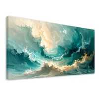 Obraz do salonu sypialni biura, Fale Abstrakcja Niebieski 80x40