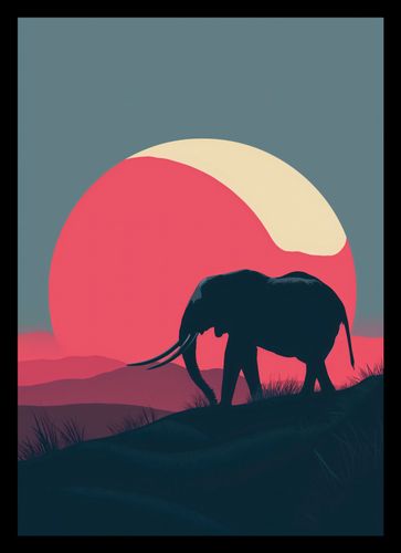 Plakat 21x29,7cm Słoń przy Czerwieni na Arena.pl