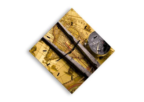 Zegar Ścienny - Mapa Kompas - 40X40 Cm - C3Ad40X40-0146 na Arena.pl