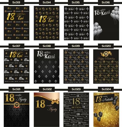 TŁO FOTOGRAFICZNE ścianka do zdjęć 18stka urodziny na Arena.pl