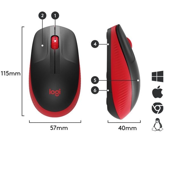 MYSZ BEZPRZEWODOWA LOGITECH M190 RED zdjęcie 5