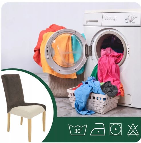 6 SZT POKROWIEC NA KRZESŁO POKROWCE KAKAOWY BRĄZ ELASTYCZNY GRUBY na Arena.pl