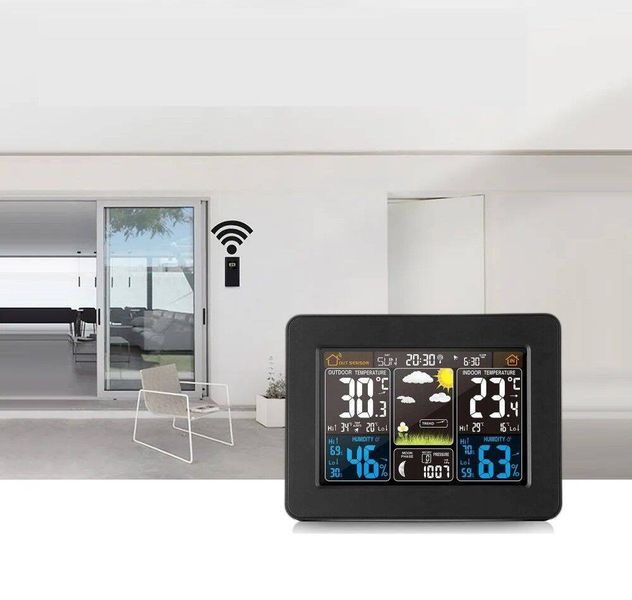 BEZPRZEWODOWA STACJA POGODY TERMOMETR HIGROMETR CZUJNIK DATA ZEGAR zdjęcie 4