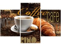 90X60CM OBRAZ PORANNA KAWA TRZY OBRAZY