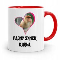 Kubek Czerwony Prezent Dla Syna Fajny Synek Z Nadrukiem Ze Zdjęciem