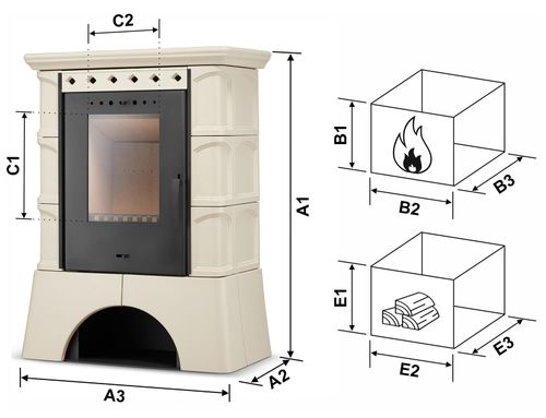 Piec kominek kaflowy wolnostojący koza ATOL 10 kW kolor honey na Arena.pl