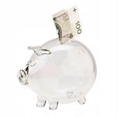 Skarbonka XXL świnka do rozbicia szklana bezbarwna