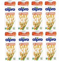8x ALPRO Napój Roślinny OWSIANY - Bez Cukru - Bez laktozy - Zestaw 8x 1L