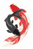 Plakat 68x101cm Yin i Yang Koi