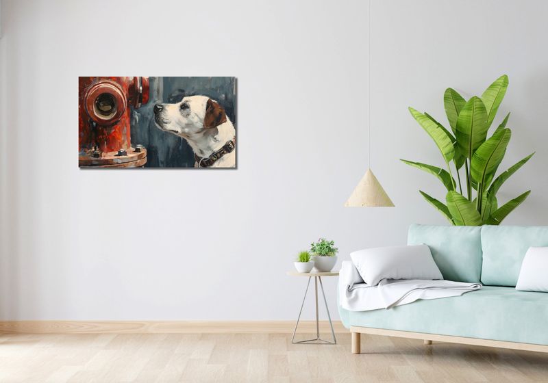 Obraz 90x50cm Kumpel przy Hydrancie zdjęcie 2