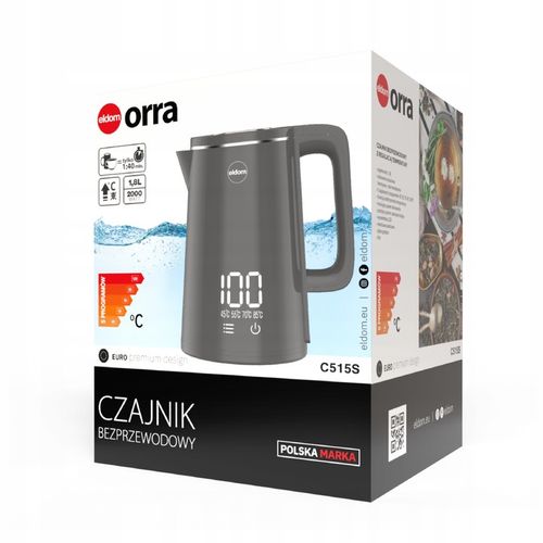 Czajnik bezprzewodowy z regulacją temperatury C515 szary 2000W 5 na Arena.pl