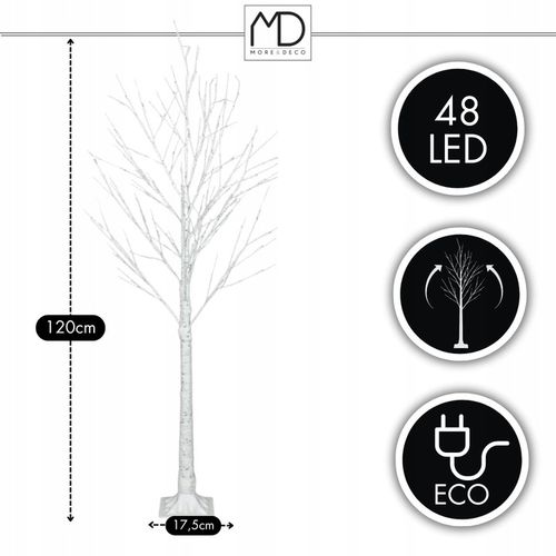Brzoza led 120cm 48led multikolor drzewko dekoracja bożenarodzenie kolorowy na Arena.pl
