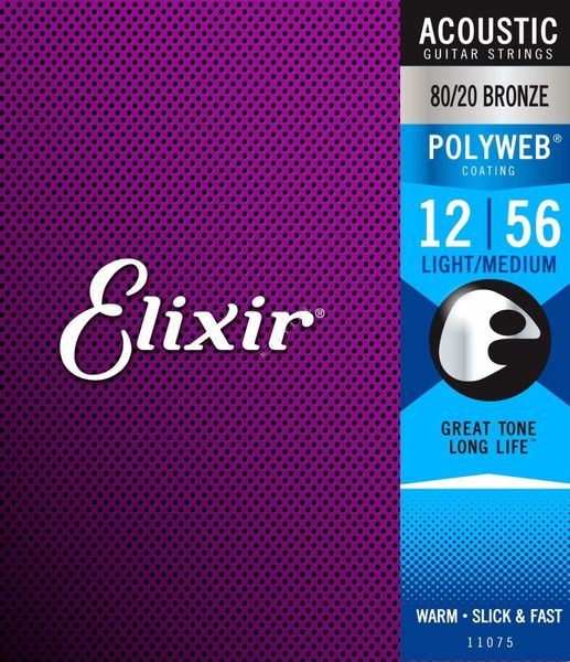 Struny do gitary akustycznej Elixir 11075 80/20 Bronze POLYWEB 12-56 zdjęcie 1