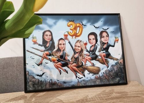 Karykatura A3 ze zdjęcia prezent rocznica urodziny 18natka ramka GRATIS na Arena.pl