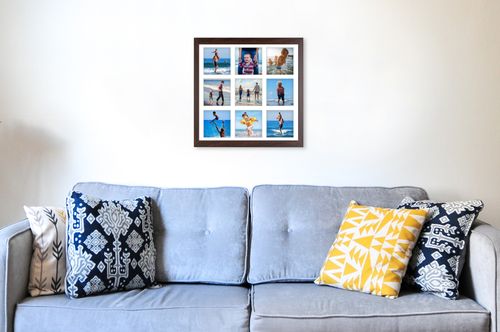 Ramka na 9 zdjęć Hekla 40x40x9 MDF galeria brązowy 1szt. na Arena.pl