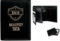 Portfel dla TATY imię TWÓJ TEKST z grawerem SKÓRA