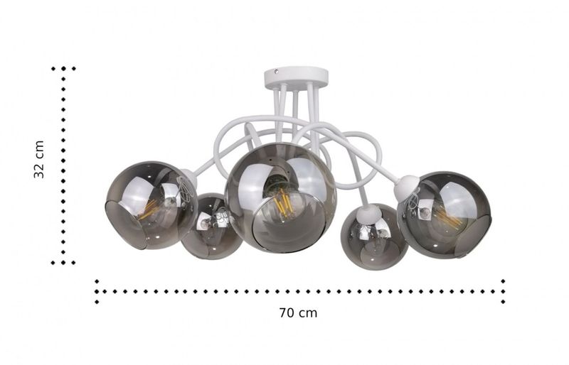 Lampa sufitowa 5xE27 RING WHITE zdjęcie 3