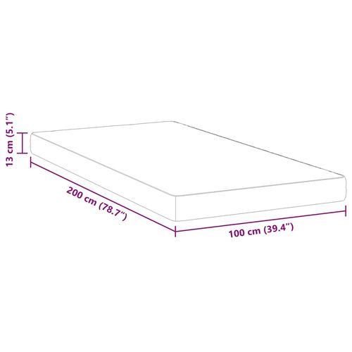 Materac Biały 100 x 200 cm Pianka na Arena.pl