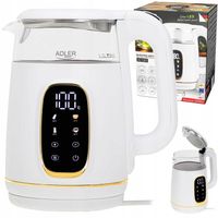 Czajnik elektryczny szklany LED 1,7L 2200W Regulacja temperatury Adler