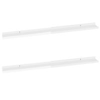 Półki ścienne, 2 szt., wysoki połysk, białe, 100x9x3 cm