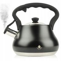 CZAJNIK STALOWY 3L INDUKCJA GAZ CZARNY TRADYCYJNY CZARNA RĄCZKA POKRYWKA