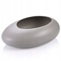Owalna niska doniczka FANCY HOME Stones, szara