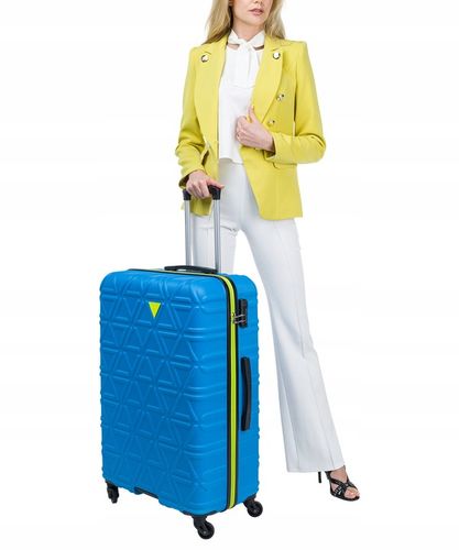 Walizka Duża Podróżna Na Kółkach Twarda ABS PUCCINI Niebieska ABS018A7 na Arena.pl