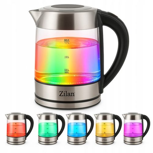CZAJNIK ELEKTRYCZNY SZKLANY LED Z REGULACJĄ TEMPERATURY 2200W na Arena.pl