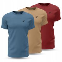 KOSZULKA MĘSKA 4F T-SHIRT BAWEŁNIANY NA CO DZIEŃ LIMITOWANA ZESTAW 3PAK