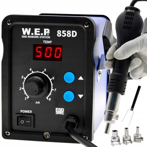 HOTAIR Stacja lutownicza WEP 858D wersja na TRAFO duży nadmuch ciężka na Arena.pl