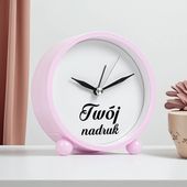 Różowy budzik z Twoim nadrukiem