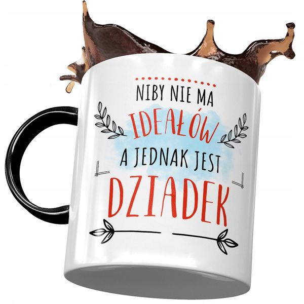 Kubek Czarny Dla Dziadka Dzień Dziadka Na Prezent Z Nadrukiem Ze Zdjęciem zdjęcie 1