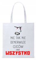 Dla Taty Tatusia Prezent Torba Eco Biała Shopper Z Nadrukiem Ze Zdjęciem