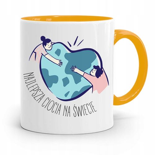 Kubek Żółty Prezent Dla Cioci Najlepsza Ciocia Z Nadrukiem Ze Zdjęciem na Arena.pl