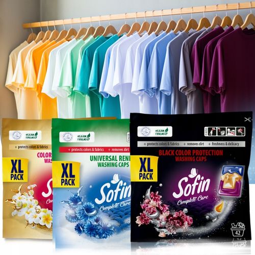 Sofin Kapsułki do Prania Ciemnego Czarnego Black Ochrona Kolorów XL 42szt na Arena.pl