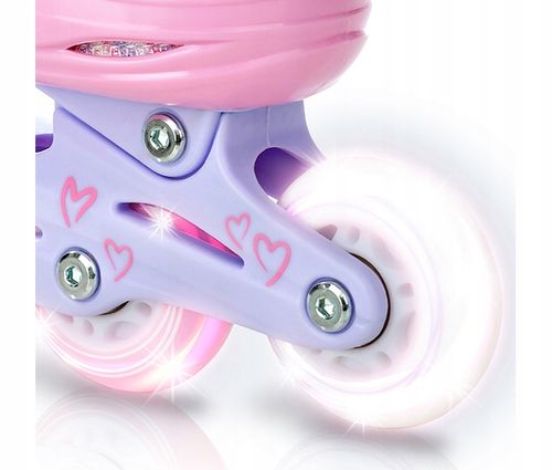 Rolki Wrotki Regulowane 3w1 RAVEN Loret Lila/Pink 34-37 Kółka LED na Arena.pl